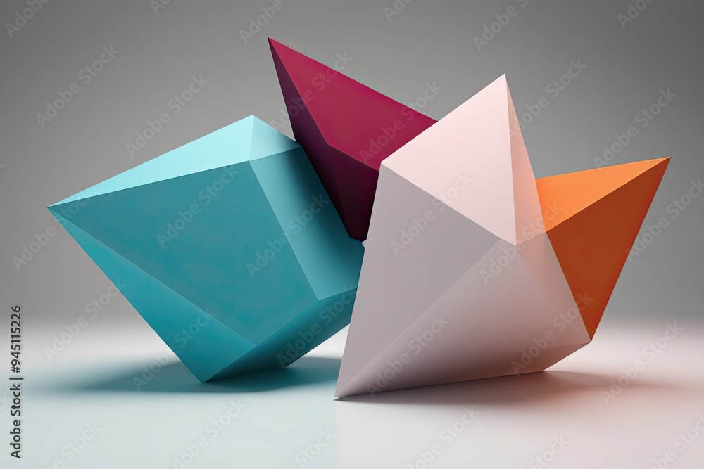 Dynamic Polygonal Forms on a Soft White Surface in 3D Design Dynamic Polygonal Forms on a Soft White Surface in 3D Design