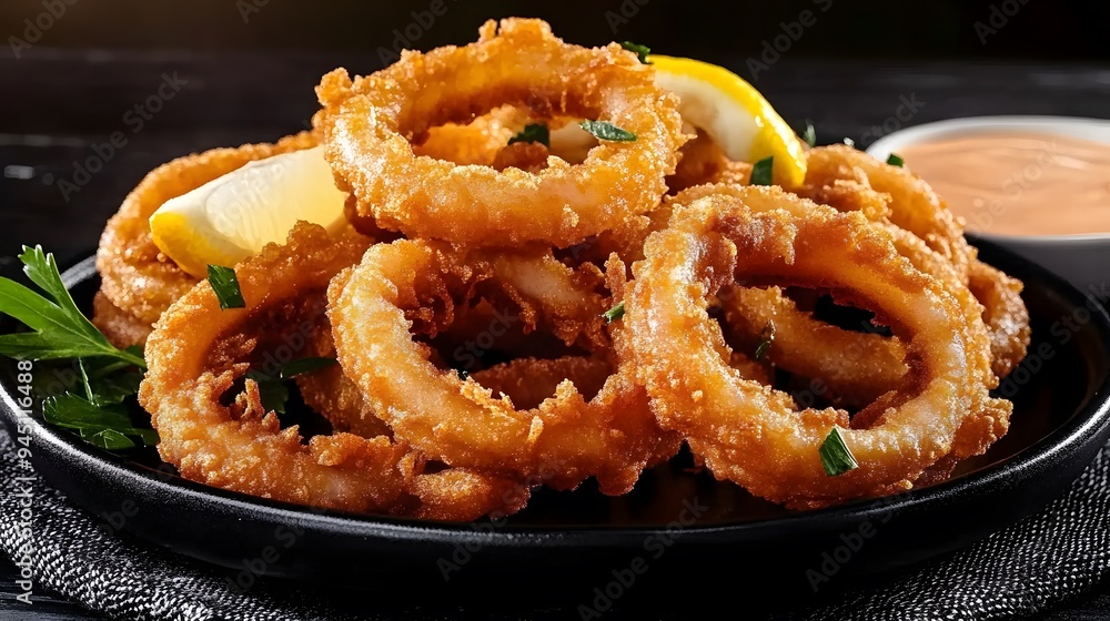Hispanic Tradition: Sun-Kissed Crispy Calamari with Citrus Accents for Heritage Month Hispanic Tradition: Sun-Kissed Crispy Calamari with Citrus Accents for Heritage Month
