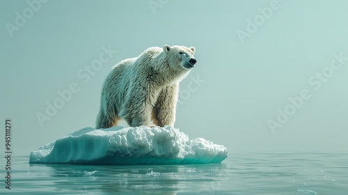 Polar Bear Standing on an Iceberg