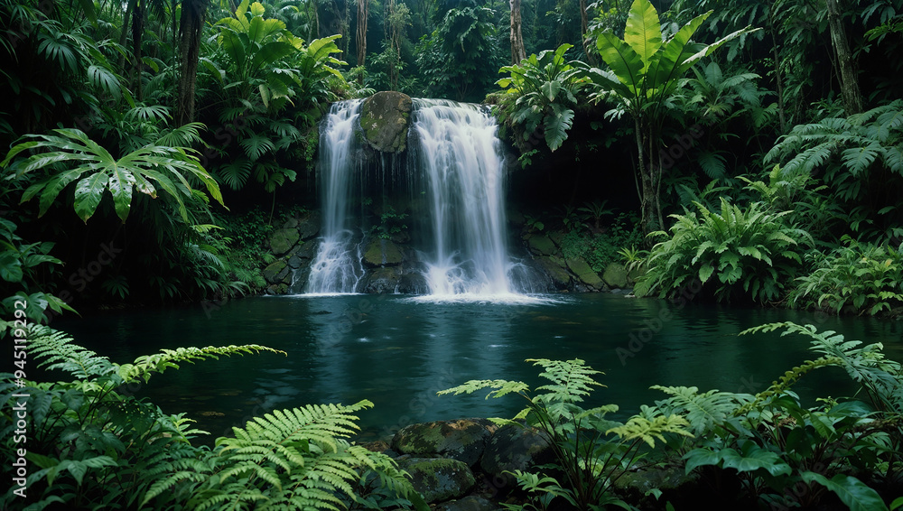 waterfall in the forest waterfall in the forest