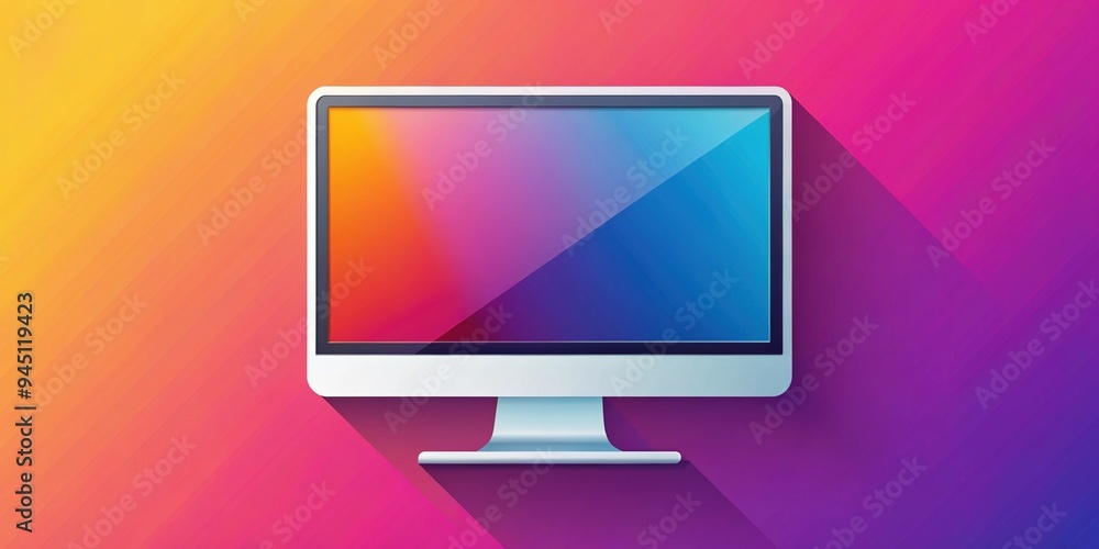 A modern icon boasting a minimalist design with flat computer interface, sharp edges, and bold colors. A modern icon boasting a minimalist design with flat computer interface, sharp edges, and bold colors.