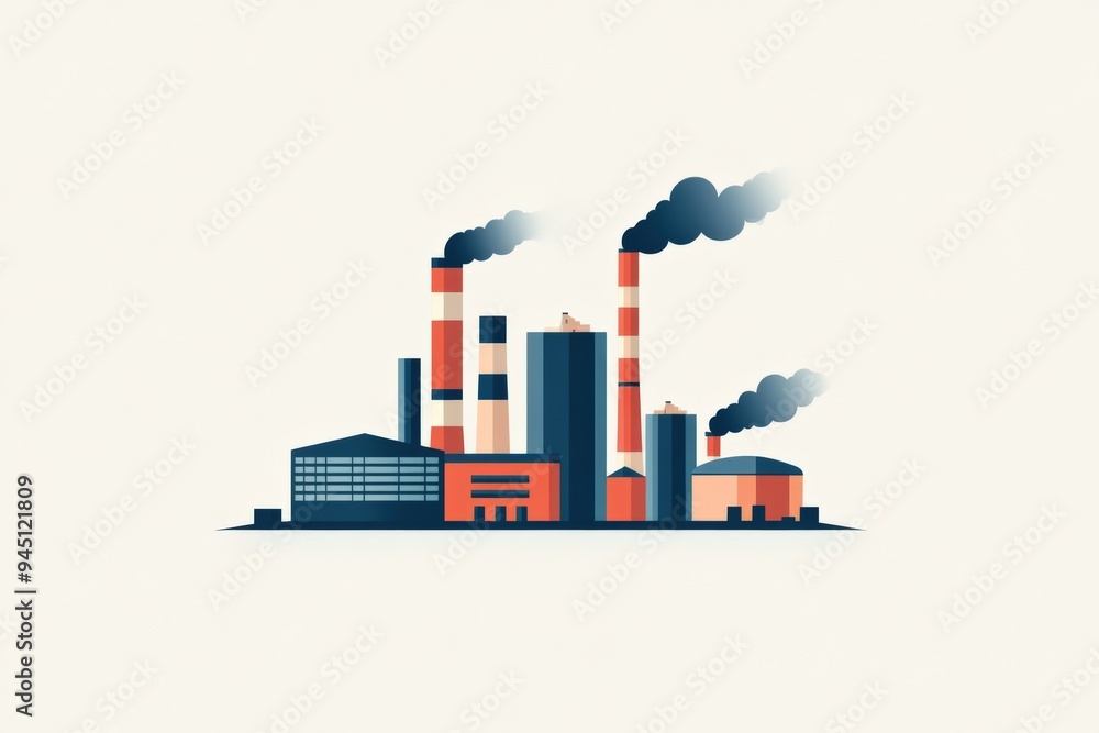 illustration of a factory icon, Vector illustration of a factory icon, Vector