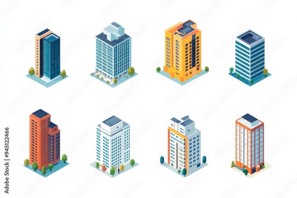 Fototapeta premium Real estate development set icons