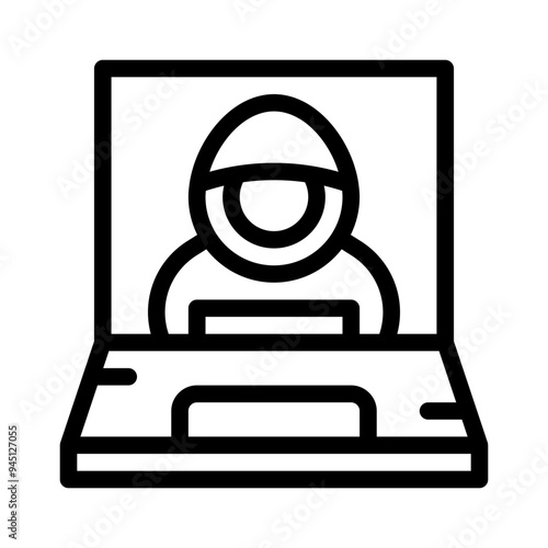 hacker line icon