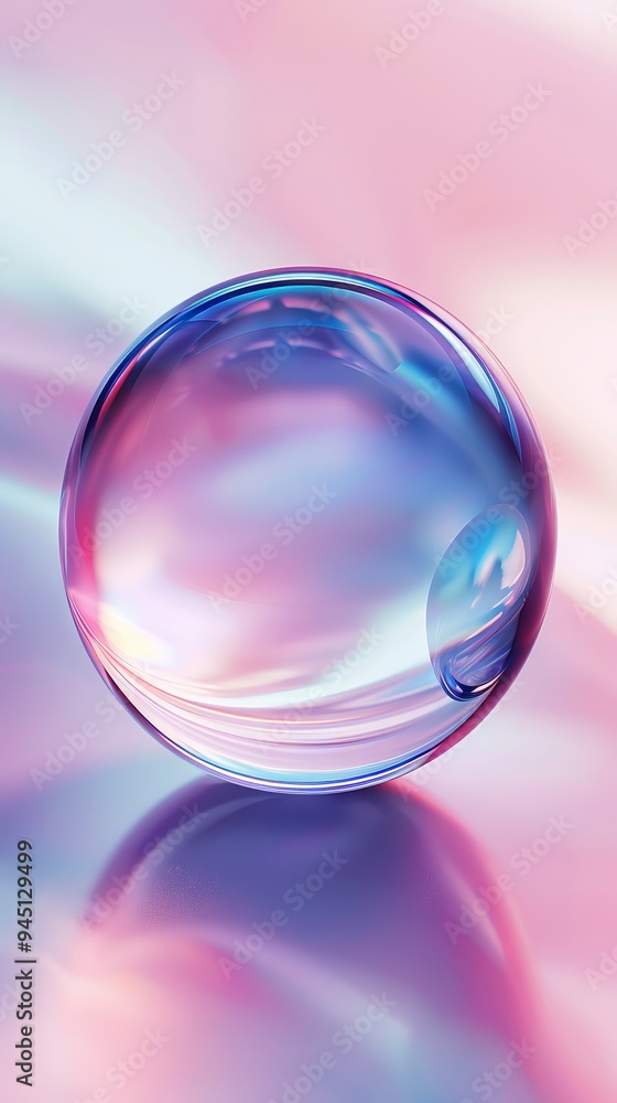 Iridescent Glass Sphere with Soft Gradient Reflection Iridescent Glass Sphere with Soft Gradient Reflection