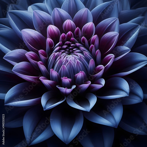 인디고 달리아, 매크로 포토그래피 (Indigo Dahlia, macrophotography)