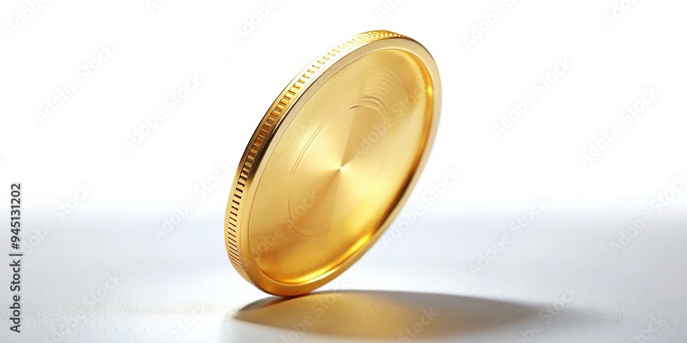 A shiny gold coin spins rapidly on its edge, rotating in mid-air with blurred motion,against a clean white background with subtle shadows and highlights. A shiny gold coin spins rapidly on its edge, rotating in mid-air with blurred motion,against a clean white background with subtle shadows and highlights.