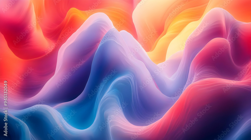 Obraz premium Abstract Colorful Swirling Waves Background