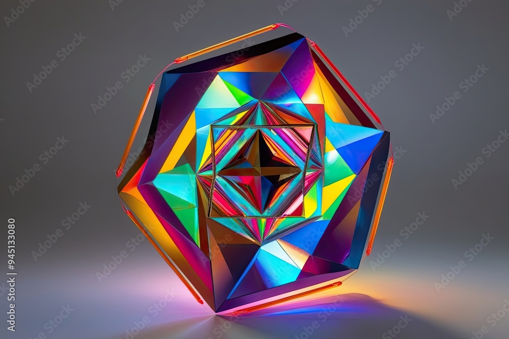 Dynamic 3D Geometric Shapes Featuring Innovative Optics and Bright Colors Dynamic 3D Geometric Shapes Featuring Innovative Optics and Bright Colors