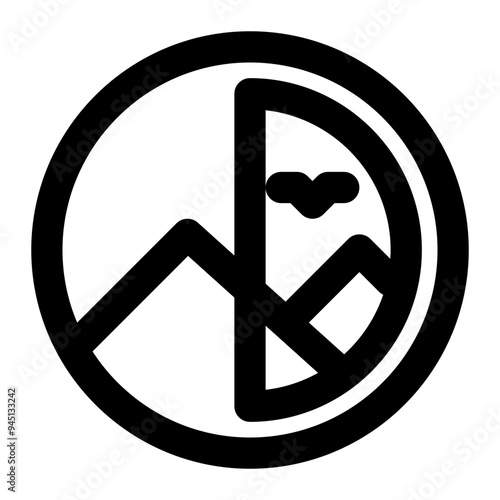 contrast, light, image, picture, photography outline icon