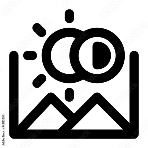 dynamic range, tonal range, image, tones, photography outline icon