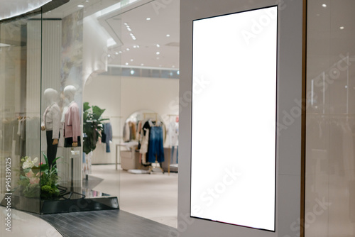 Obraz na płótnie blank frame with clothes store w salonie