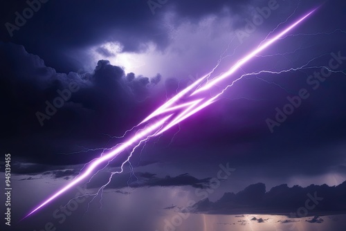 Vivid Purple Lightning in a Dark Storm Stunning Energy Surge and Illumination Effect