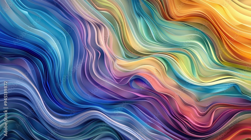 Smooth, flowing waves of color blending seamlessly Smooth, flowing waves of color blending seamlessly