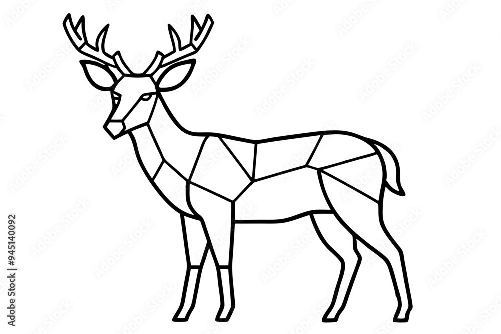 Fototapeta premium deer stained glass design vector illustration on white background
