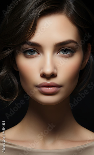 A soft lady, diffused light glare with subtle color gradients on a black background, offering a gentle and calming visual effect, ideal for background enhancement and creating a serene atmosphere 