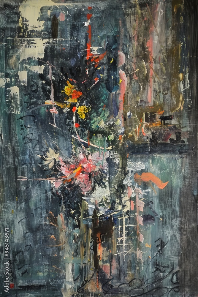 Obraz premium Abstract Dreamlike Surreal Painting with Soft Pastel Tones