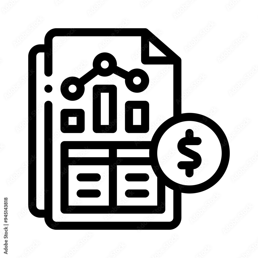 balance sheet line icon balance sheet line icon