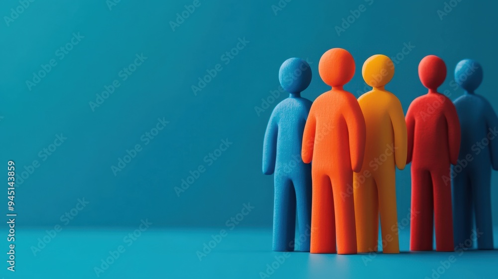 HR coaching and employee motivation, 3D Blender style, isolated background, blue background, business figures holding motivation icons, close-up HR coaching and employee motivation, 3D Blender style, isolated background, blue background, business figures holding motivation icons, close-up