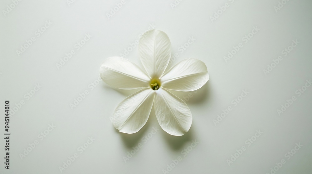 Obraz premium Single White Flower on a White Background