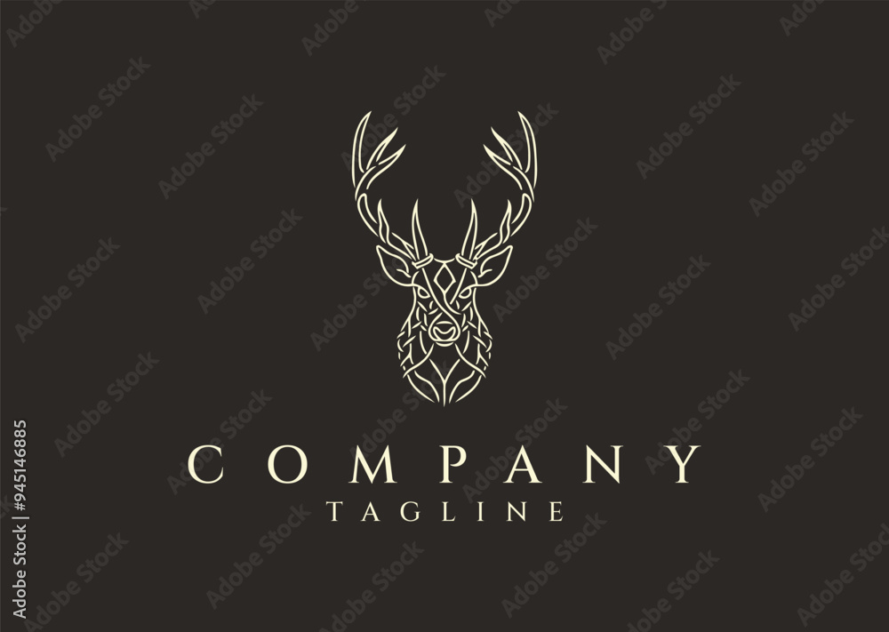 Antler head logo design vector icon illustration Antler head logo design vector icon illustration