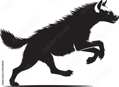 Wallpaper Mural Hyena Silhouette isolated on white background Minimalist hyena vector shape icon Torontodigital.ca