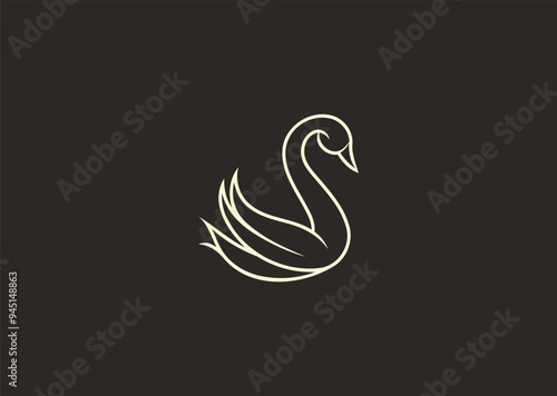 Vector illustration of Swan Luxury Logo Design