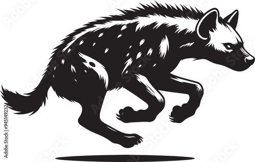 Hyena Silhouette isolated on white background Minimalist hyena vector shape icon