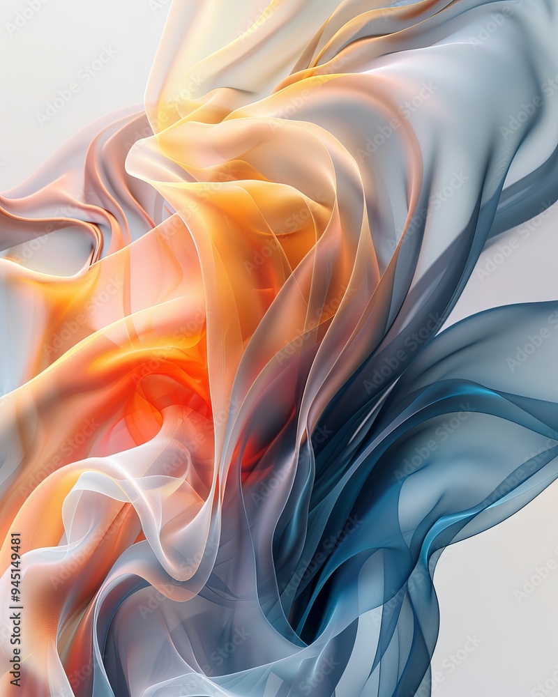 custom made wallpaper toronto digitalAbstract Flowing Fabric with Soft Multicolored Translucent Waves