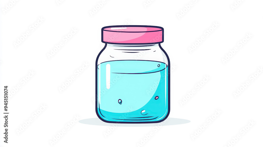 A cute empty jar with a pink lid, perfect for icons or postcards. Modern, textured, and playful cartoon style. A cute empty jar with a pink lid, perfect for icons or postcards. Modern, textured, and playful cartoon style.