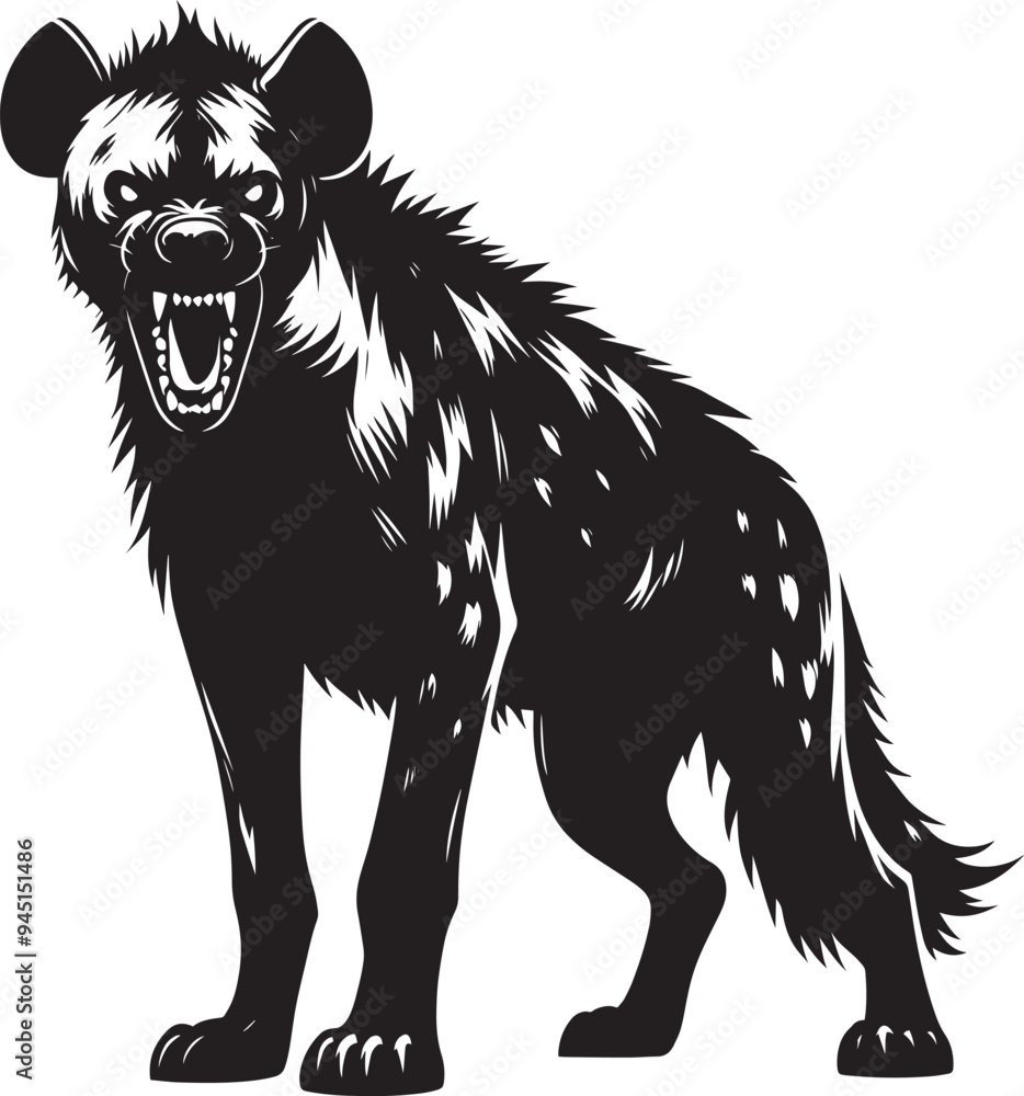 Hyena Silhouette isolated on white background Minimalist hyena vector shape icon Hyena Silhouette isolated on white background Minimalist hyena vector shape icon