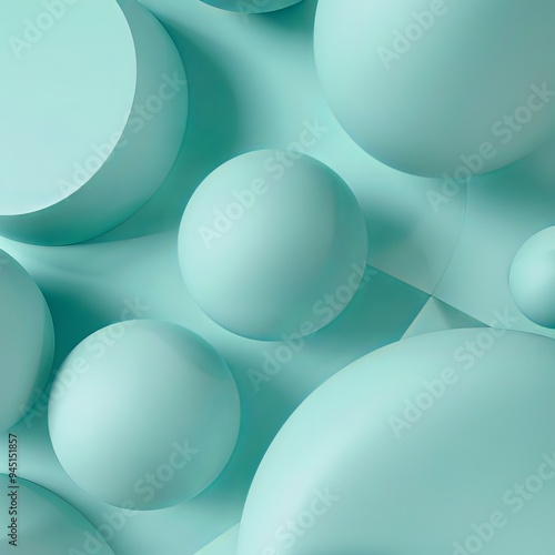 Abstract 3D Spheres with Minimalistic Pastel Design