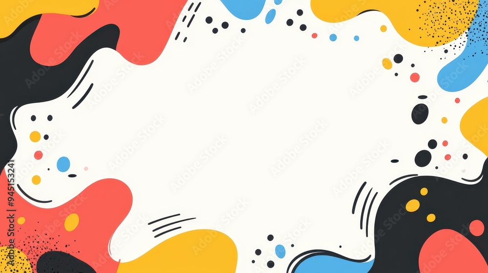 Fototapeta premium Bright and fun abstract doodle patterns create a vibrant backdrop, perfect for modern brochure cover designs.