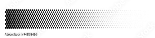 Halftone dotted gradient line. Isolated vector abstract textured brush, design element