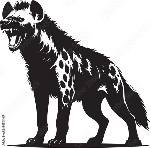 Hyena Silhouette isolated on white background Minimalist hyena vector shape icon