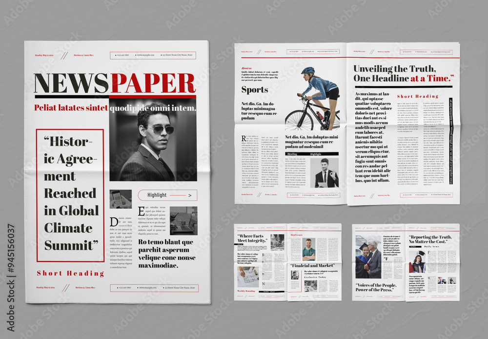 Newspaper Layout Pdf Newspaper Layout Stock Template | Adobe Stock