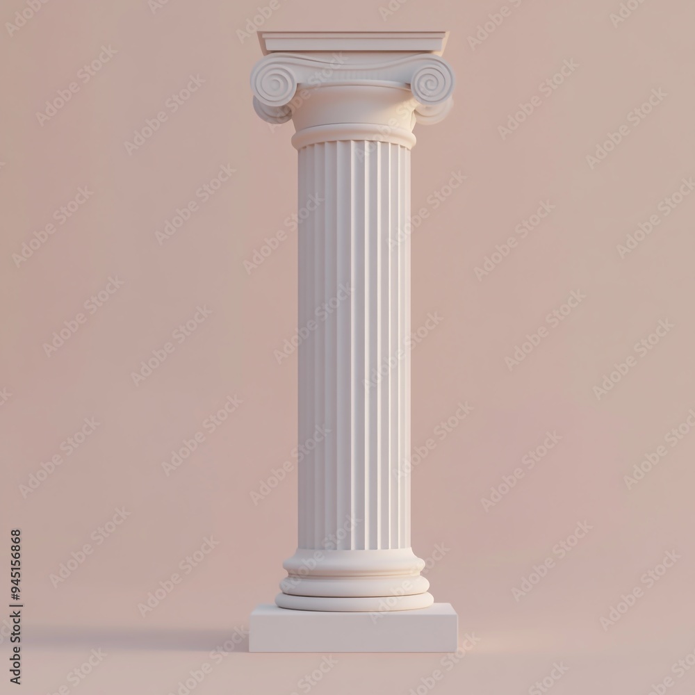 3D Column Icon: Architectural Structure and Support Pillar Illustration Logo 3D Column Icon: Architectural Structure and Support Pillar Illustration Logo
