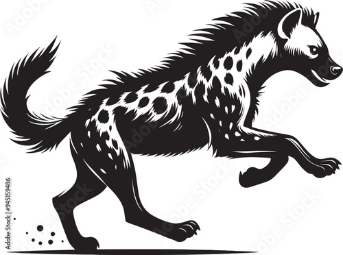 Hyena Silhouette isolated on white background Minimalist hyena vector shape icon