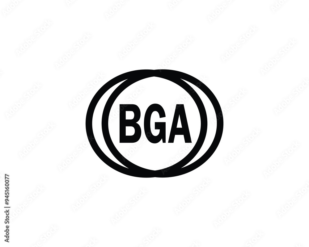 BGA logo design vector template. BGA logo design. BGA logo design vector template. BGA logo design.