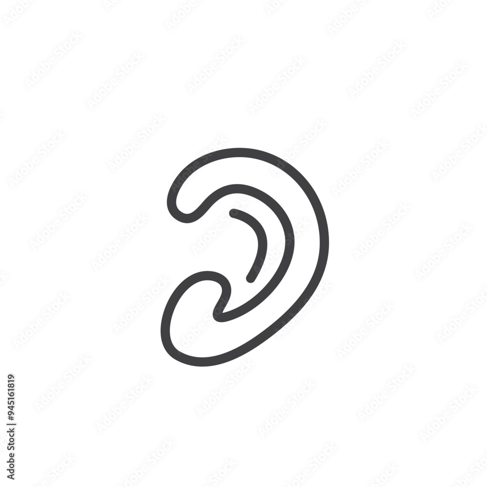 human ear icon vector element design template human ear icon vector element design template