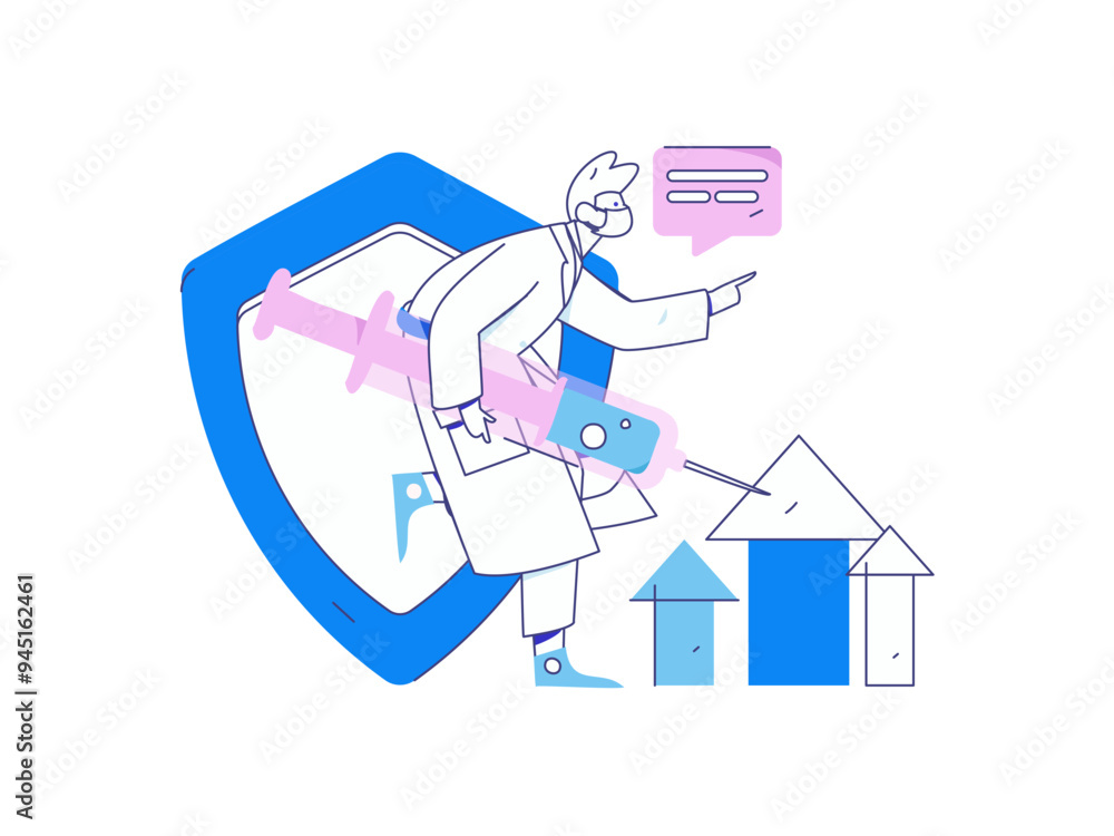 Doctor examines patient flat vector concept operation hand drawn illustration
Doctor examines patient flat vector concept operation hand drawn illustration