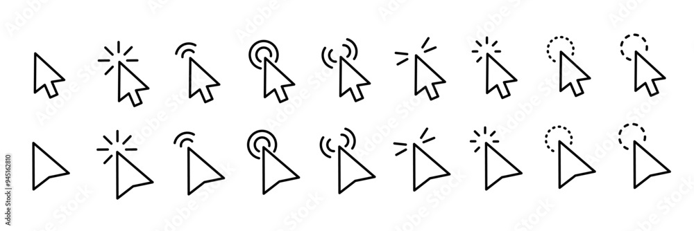 Cursor Click icon vector, pointer arrow icon. Cursor Click icon vector, pointer arrow icon.