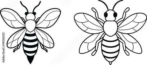bee outline vector art