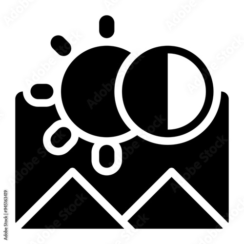 dynamic range, tonal range, image, tones, photography solid or glyph icon