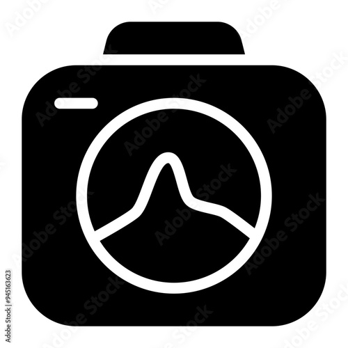 histogram, luminance, camera, highlight, photography solid or glyph icon
