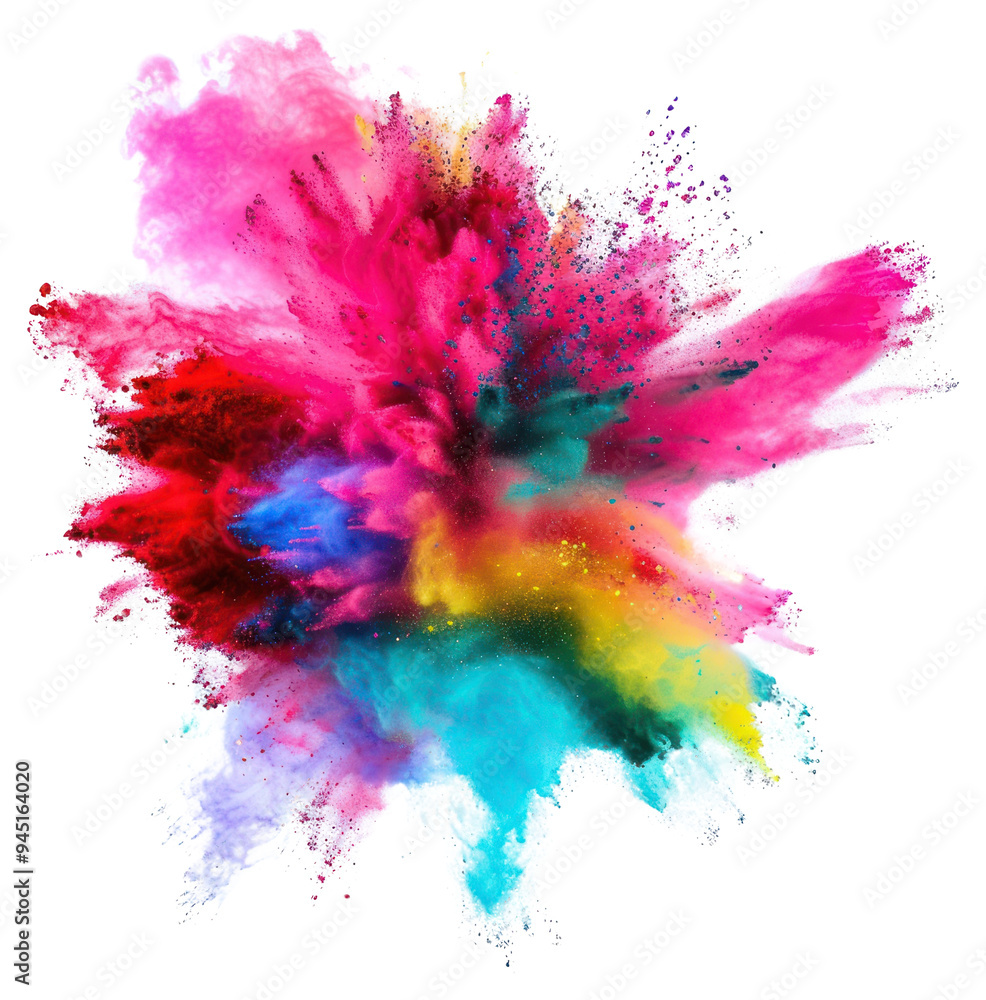 PNG Vibrant colorful powder explosion art PNG Vibrant colorful powder explosion art
