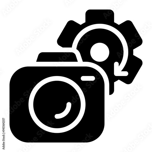 post processing, setting, processing, camera, photography solid or glyph icon