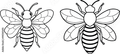 bee outline vector art