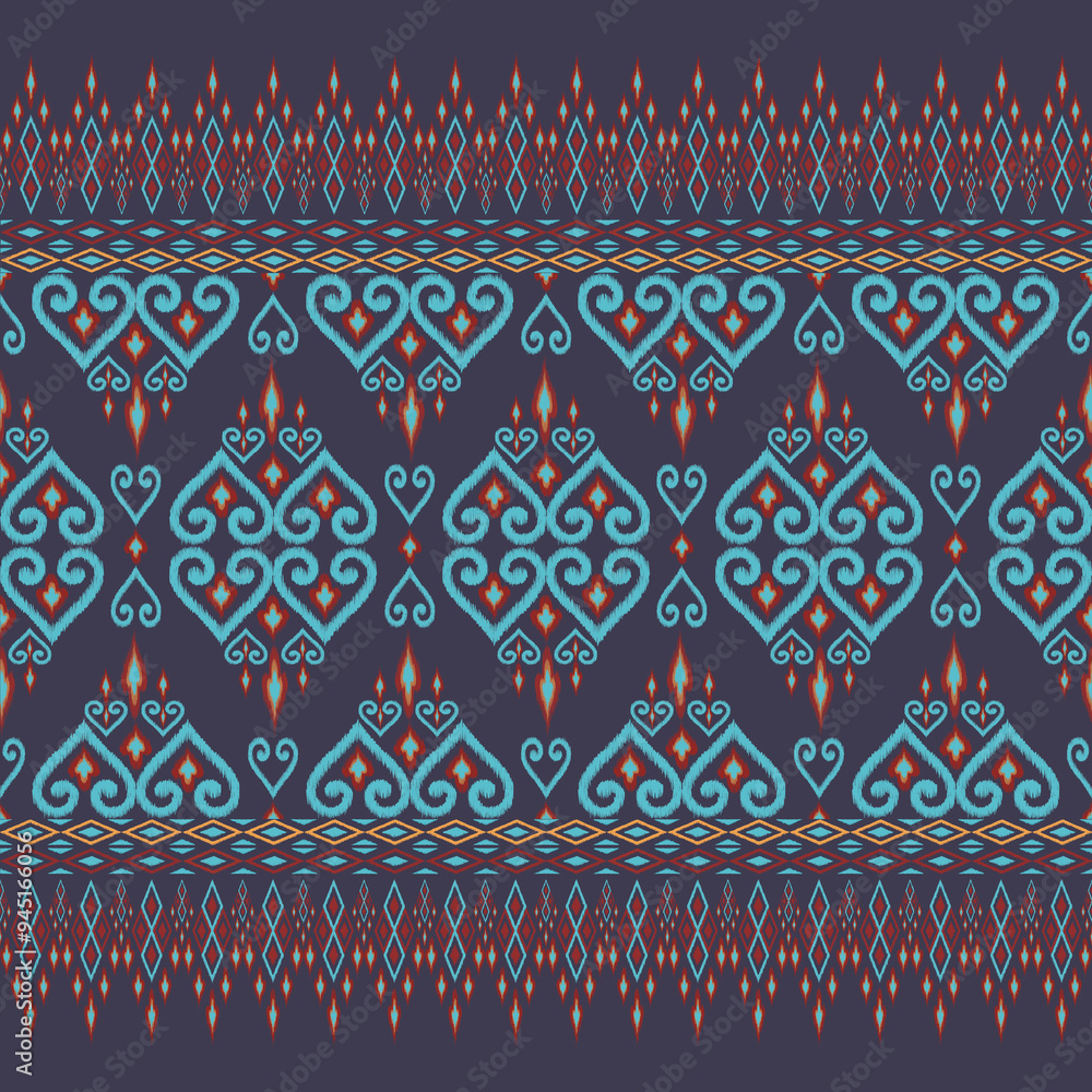 Obraz premium Ethnic abstract ikat art. Aztec ornament print. geometric ethnic pattern seamless color oriental. Design for background ,curtain, carpet, wallpaper, clothing, wrapping, Batik.