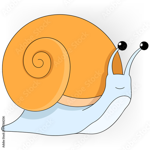 a snail is crawling very slowly